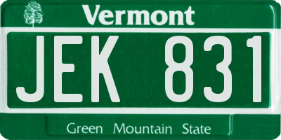 VT license plate JEK831
