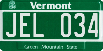 VT license plate JEL034