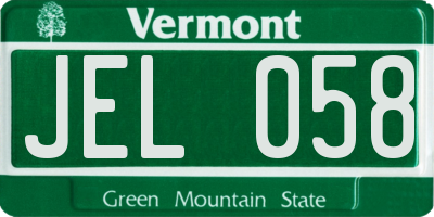 VT license plate JEL058