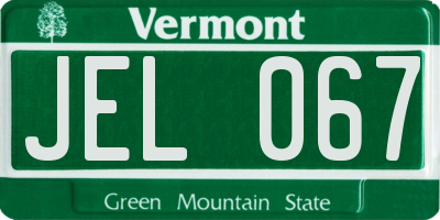 VT license plate JEL067