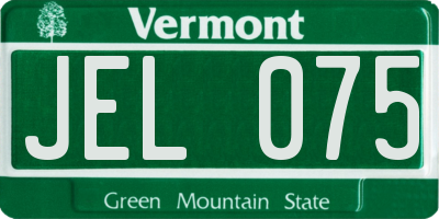 VT license plate JEL075
