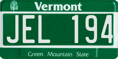 VT license plate JEL194