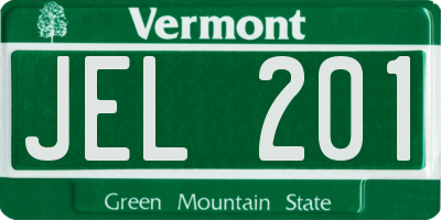 VT license plate JEL201