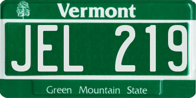 VT license plate JEL219