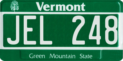 VT license plate JEL248