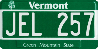 VT license plate JEL257