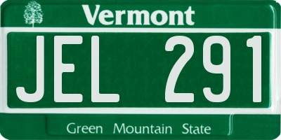VT license plate JEL291