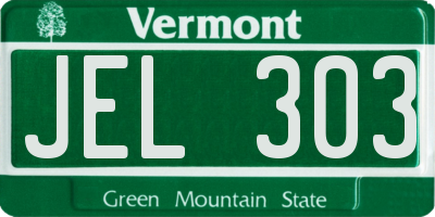 VT license plate JEL303