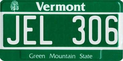 VT license plate JEL306