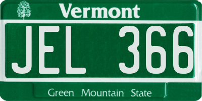 VT license plate JEL366