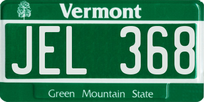 VT license plate JEL368