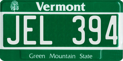 VT license plate JEL394