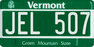 VT license plate JEL507