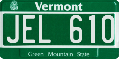 VT license plate JEL610