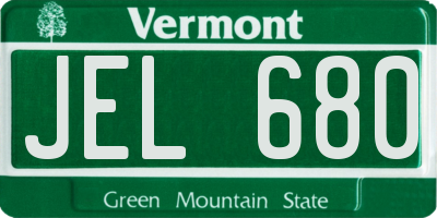 VT license plate JEL680