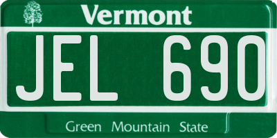 VT license plate JEL690