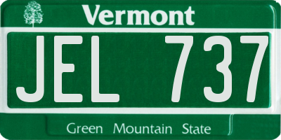 VT license plate JEL737