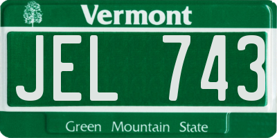 VT license plate JEL743