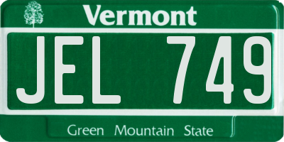 VT license plate JEL749