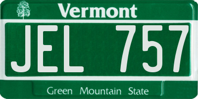 VT license plate JEL757