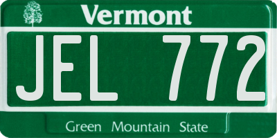 VT license plate JEL772