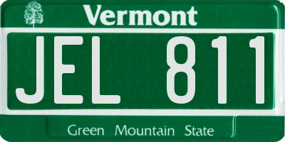 VT license plate JEL811
