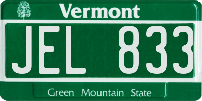 VT license plate JEL833