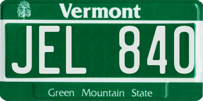 VT license plate JEL840