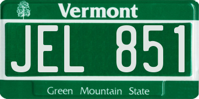 VT license plate JEL851