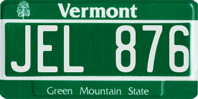 VT license plate JEL876
