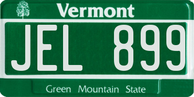 VT license plate JEL899