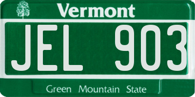 VT license plate JEL903