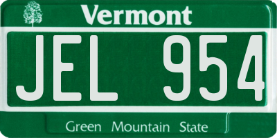 VT license plate JEL954