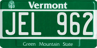 VT license plate JEL962