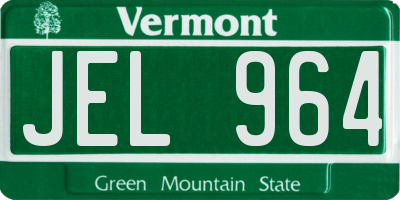 VT license plate JEL964