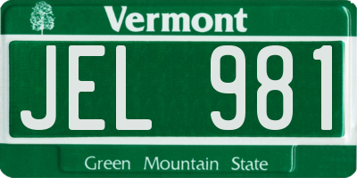 VT license plate JEL981