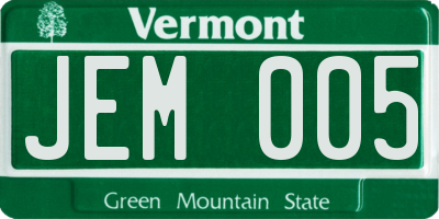 VT license plate JEM005