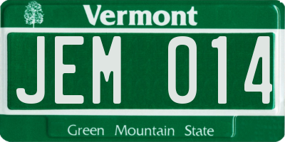 VT license plate JEM014