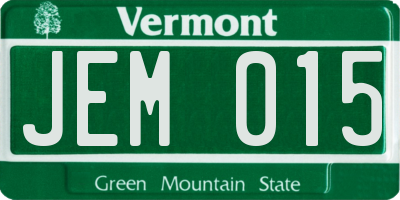 VT license plate JEM015