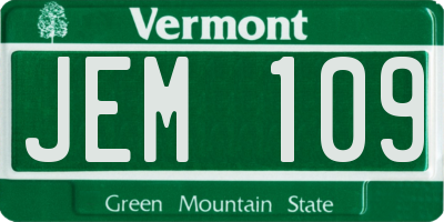 VT license plate JEM109