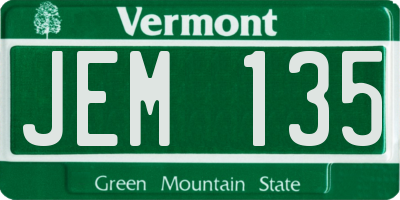 VT license plate JEM135
