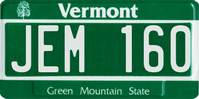 VT license plate JEM160