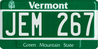 VT license plate JEM267