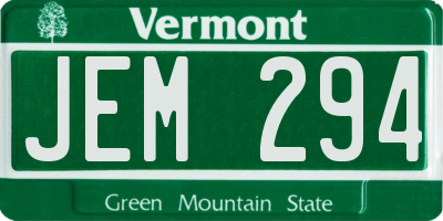 VT license plate JEM294