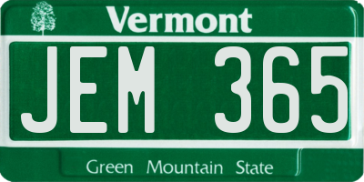VT license plate JEM365