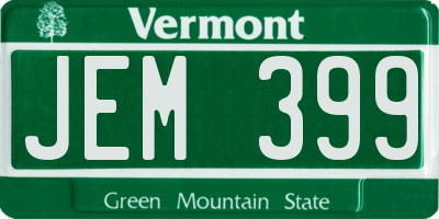 VT license plate JEM399