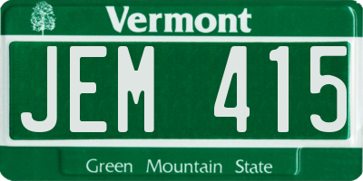 VT license plate JEM415
