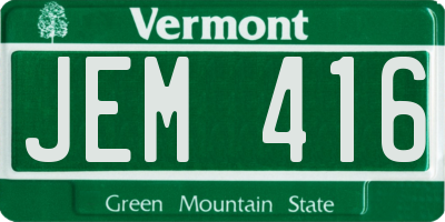 VT license plate JEM416
