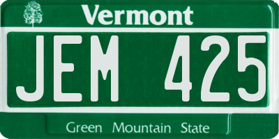 VT license plate JEM425