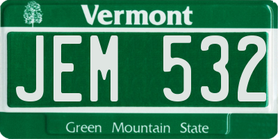 VT license plate JEM532